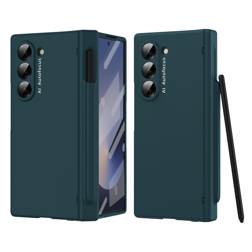 Macaron Serie Für Samsung Galaxy Z Fold6 5G Hülle PU Leder+PC Schutz Handyhülle mit Stift