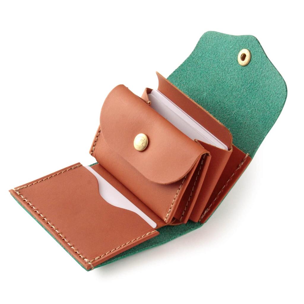 Carteira Tripla CHAM Himeji de Couro Breath Light, Mini Carteira, cmvl-007, Carteira para Notas Sem Dobra, Couro, Vermelho, 7,5 cm x 10,0 cm x 3,0 cm