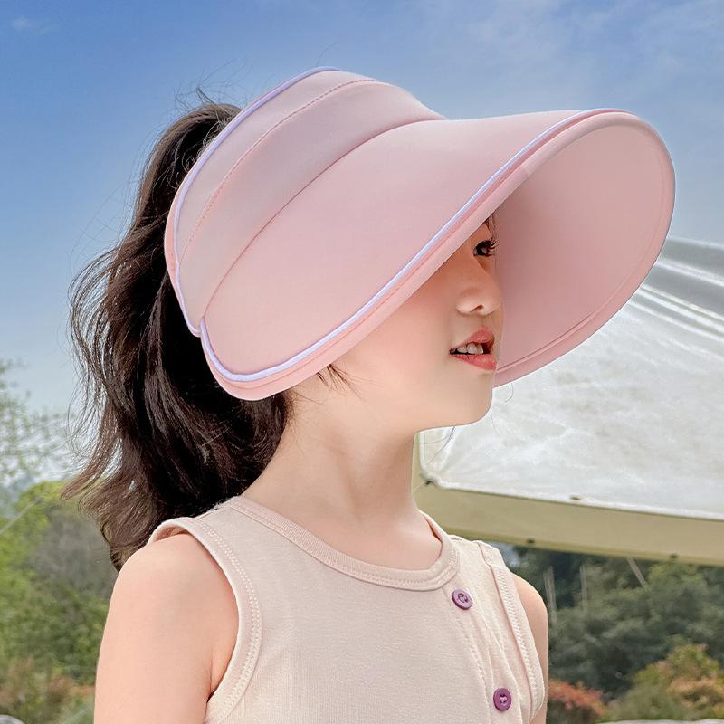 Baby Hat Summer Empty Top Children's Sun Protection Hat Boy Big Brim Sun Hat Girl Sun Hat Ice Silk Sun Hat