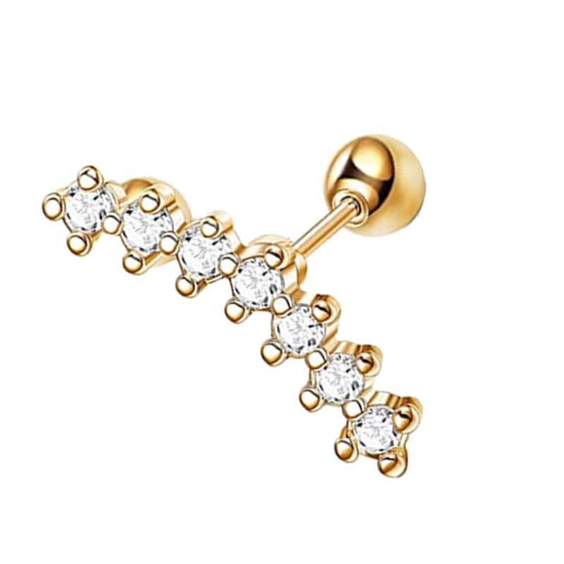 

Crystal Flower Tragus Piercing Earring Flat 16G Cross Cartilage Piercing Stud Helix Jewelry Conch Rook Lobe Earring Labret Stud 1.2X8mm