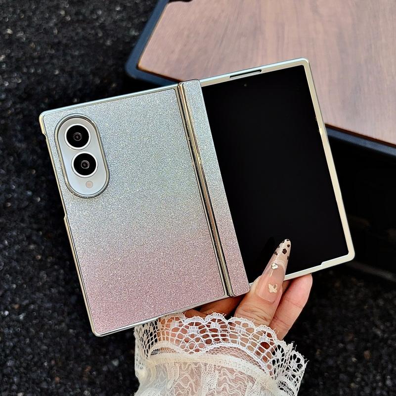 Etui z błyszczącym gradientem i pozłacaną ramką dla Samsung Z Fold 8 Ultra Fold8 szeroki Galaxy Z Fold 7 Magnetyczny zawias Ochronna osłona