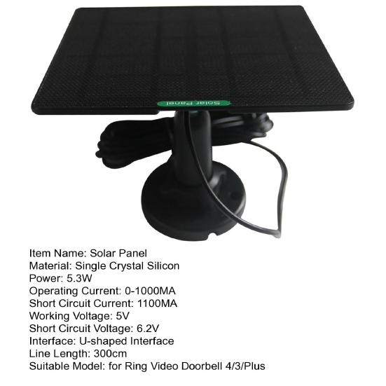 Solar Panel Short-Circuit Protection Universal Camera Security Surveillance Wall Mount
