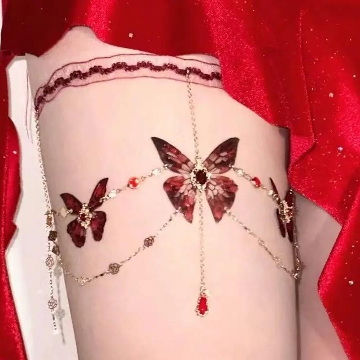 Taillenkette Kollektion~ Halskette mehrlagige Perlen-Taillenkette Brustkette Hofessen Schulterkette leichter Luxus Bein Kette einzigartiges Halsband