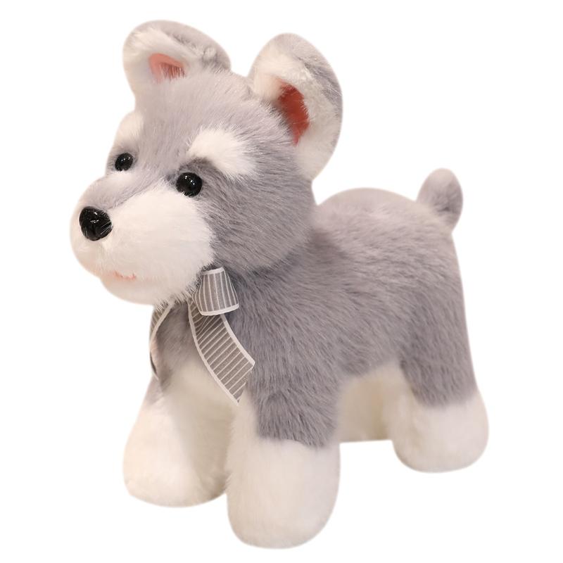 Verkauf Süßer Zwergschnauzer Hund Plüschtier Weiches Simulations-Stofftier Spielzeug Für Jungen Niedliche Po Requisiten Mädchen Geburtstagsgeschenk 30cm