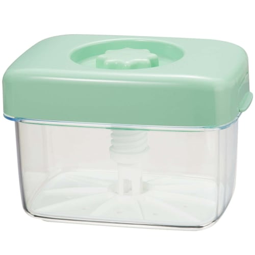 Shinki Gosei Tombo Instant Pickle Maker, Mummy, Square, Type 3, Green, Easy Pickling, Easy Viewing of Contents, NK3, 24.5cm Wide x 16cm Deep x 16.5cm