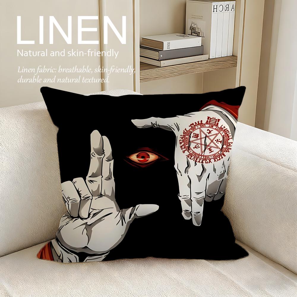 Anime Hellsing Cushion Cover Pillowcase Set Pcs x x Breathable Washable Sofa Cushion Cover