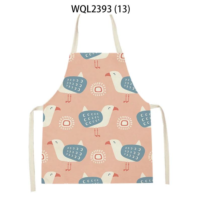 Home Kitchen Cooking Aprons Lovely Animal Bears Printed Sleeveless Linen Colorful Aprons for Men Women Baking Accessories