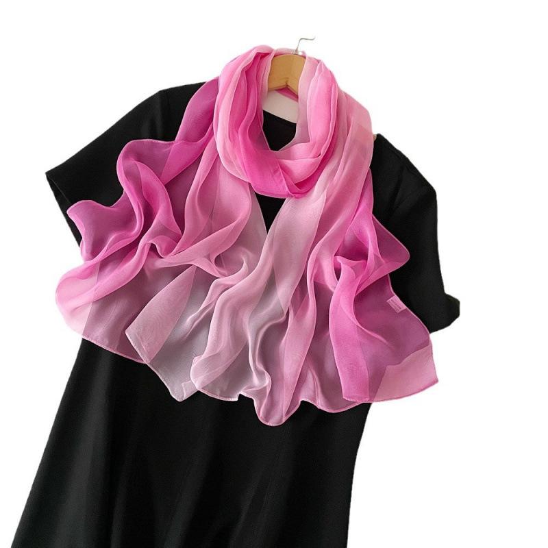 Rainbow Solid Color Pearl Chiffon Headscarf for Women Malaysian Baotou Hat Scarf Polyester Scarf Scarf for Women