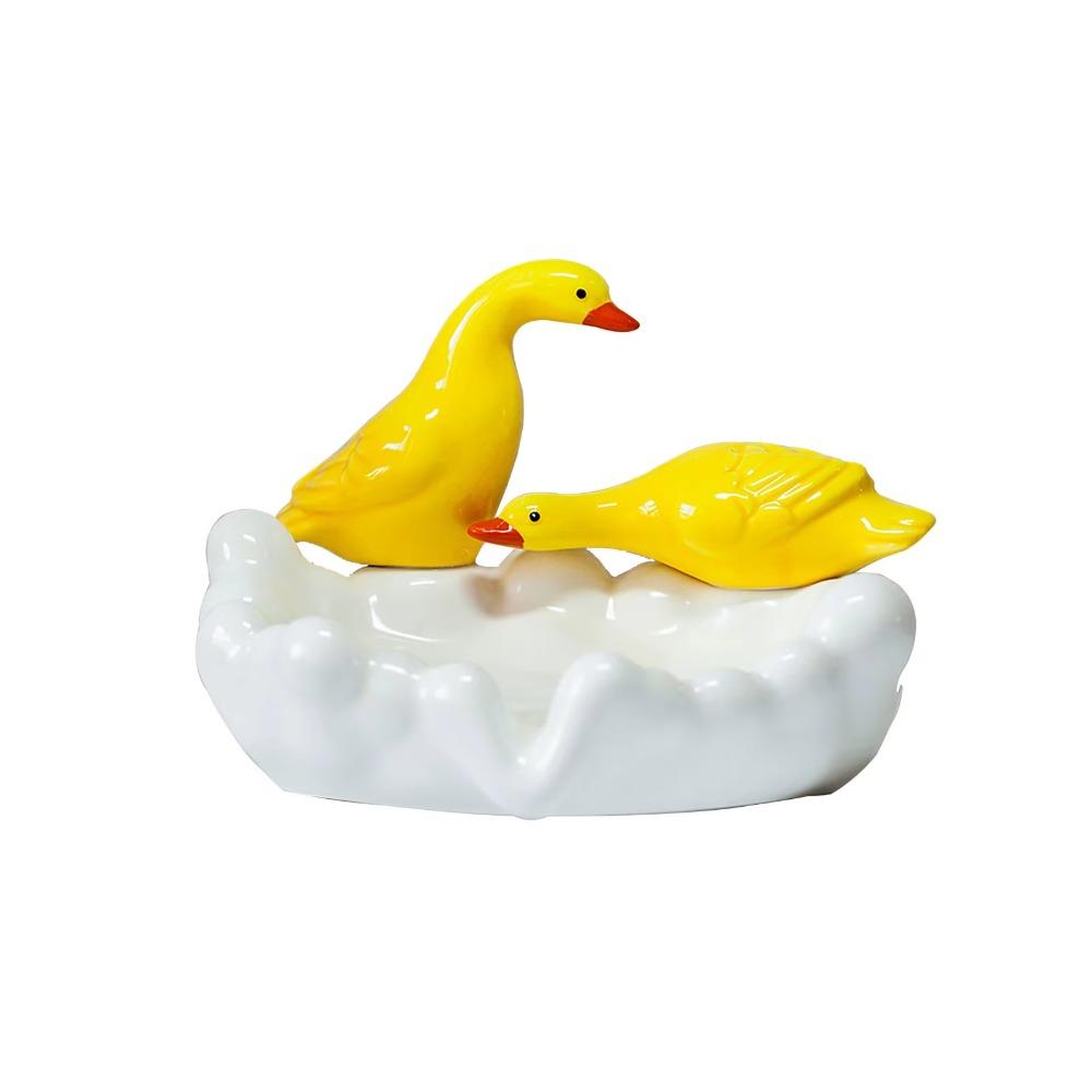 High-end Soap Tray Cartoon Soap Dish Drain Rack Decorative Duck Soap Holder  Toilet