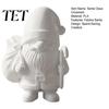 Holiday Tabletop Decor 3D Printed Santa Claus Figure for DIY Painting, Christmas Festive Room Ornament Ornament, White Resin Figurine Desk Shelf