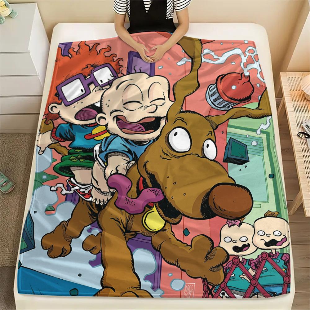 Rugrats Print Flannel Blanket, High quality Comfortable for All Seasons, Home Decor, Warmth and Comfort 80cm x 120cm