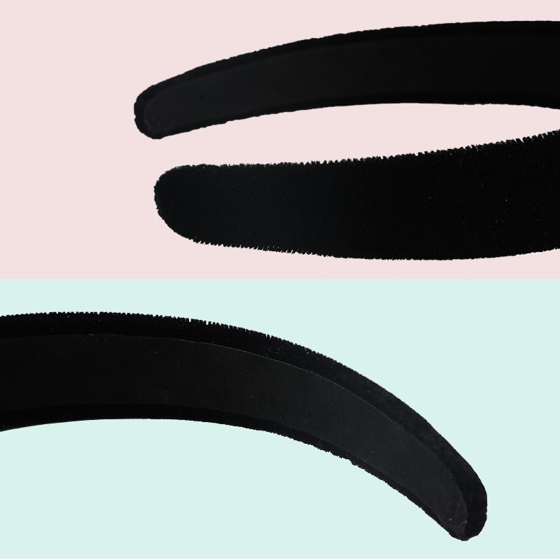 Black Grace Padded Velvet Hair Band Like Headband Solid Hair Band For Women And Girls