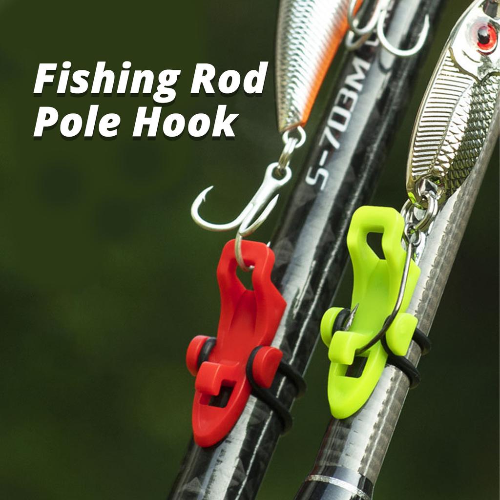 Fishing Rod Pole Hook Keeper Bait Holder with Rubber Rings Fishing Lures Jig Hooks Safety Keeping Holder Fishing Tackle
