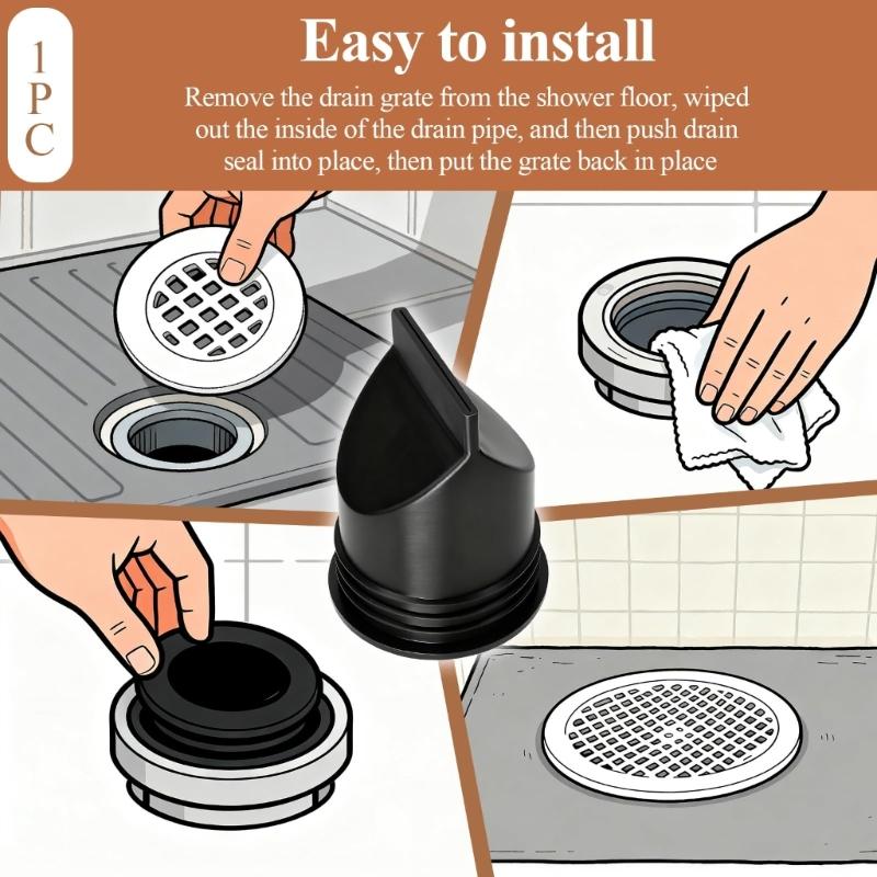 Strong Rubber Drain Cover Seal Universal Shower Drain Seal Easy to Use for 2 Inch Bathroom Floor Drains Block Odors