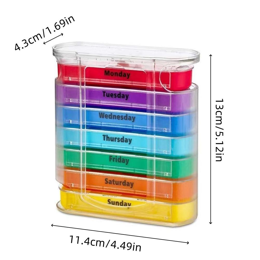 1pcs Portable Travel Pill Box 7 Days Transparent Color Pill Dispenser Boxs 28 Grid Travel Vitamin Drugs Fish Oil Storage Box