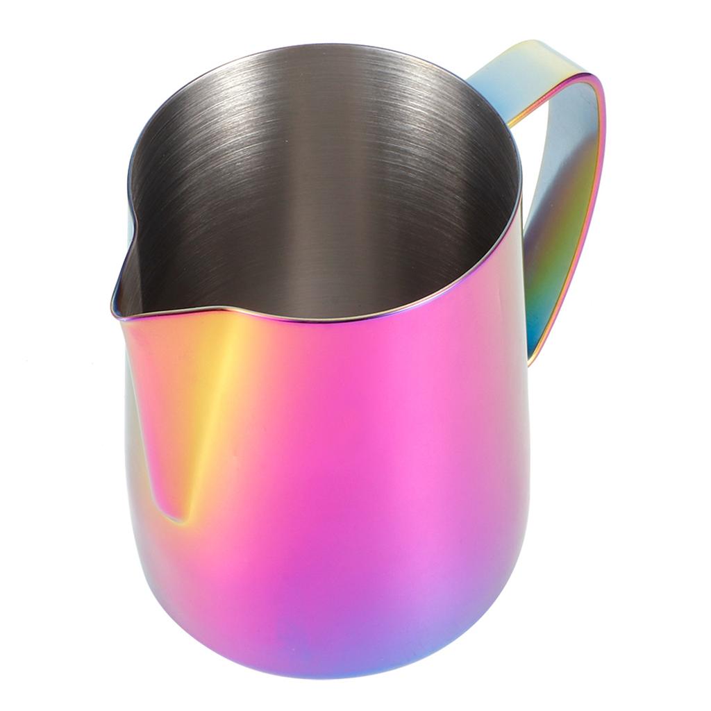 Coffee Cup 304 Stainless Steel Milk Frothing Pitcher Mug with Handle for Latte ArtColorful Purple 600ml