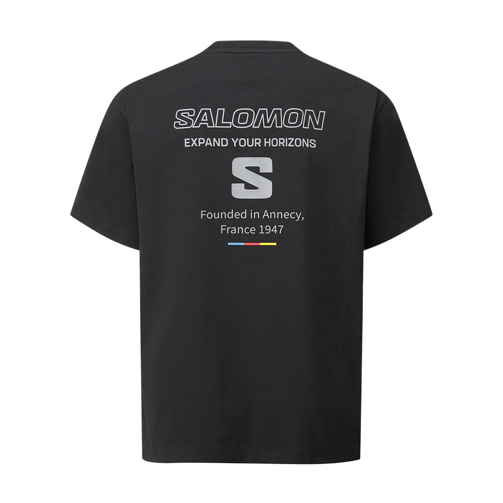 SALOMON Uni Blast Series Cool Sensation Letter Round Neck Pullover Short Sleeve T-Shirt Unisex T-Shirts Black C28083