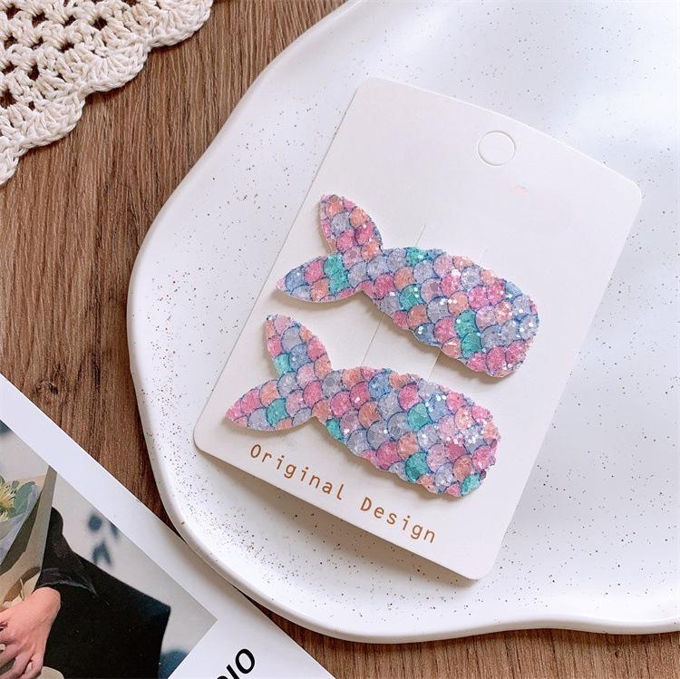 Shiny Mermaid Tail Hair Clips for Girls. Colorful Sparkling Design, Cute BB Clips for Bangs Hair, Perfect for Little Princesses