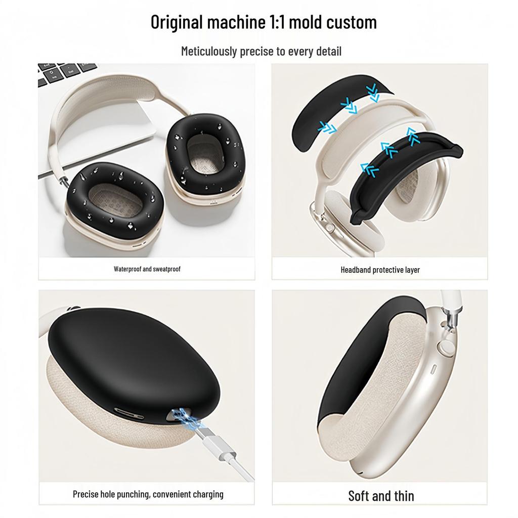 AirPods Max Silicone Protective Case: Soft Headphone Shell for Bluetooth Earphones