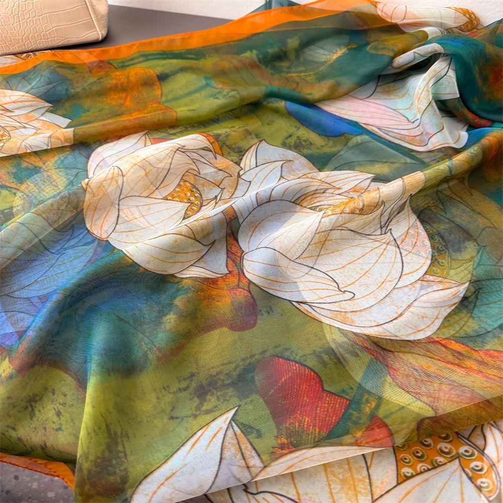 Polyester Tourism Long Shawl 185*120cm Neckerchief Luxury Bandanas  Female Accessories