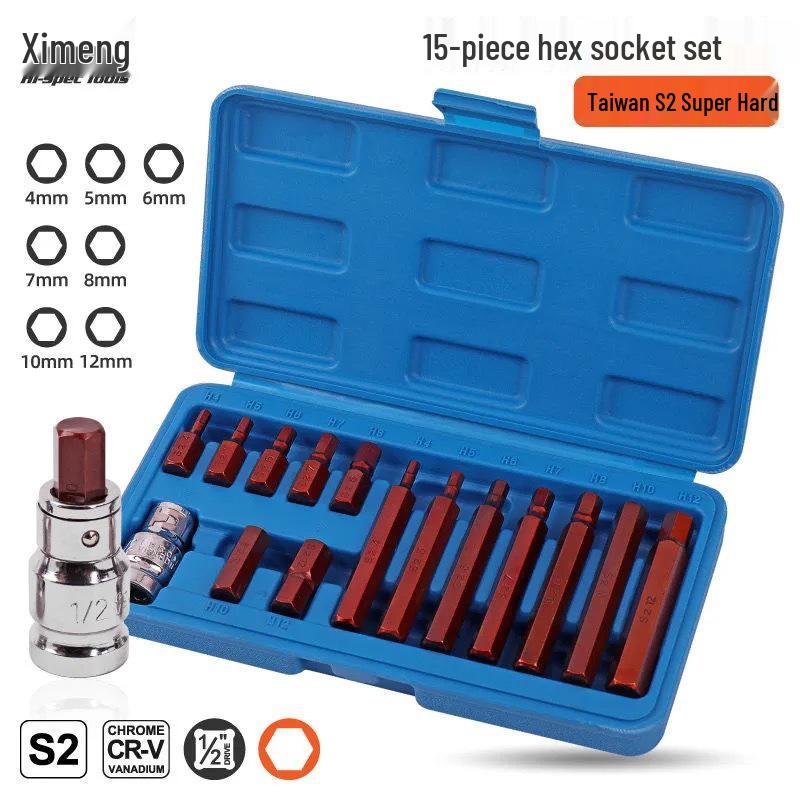 

Hex Socket Electric Wrench and Screwdriver Bit Set