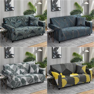 Seater Geometric Sofa Covers For Living Room Elastic Sofa Slipcovers Stretch All -Inclusive Couch Cover Home Xmas Decor