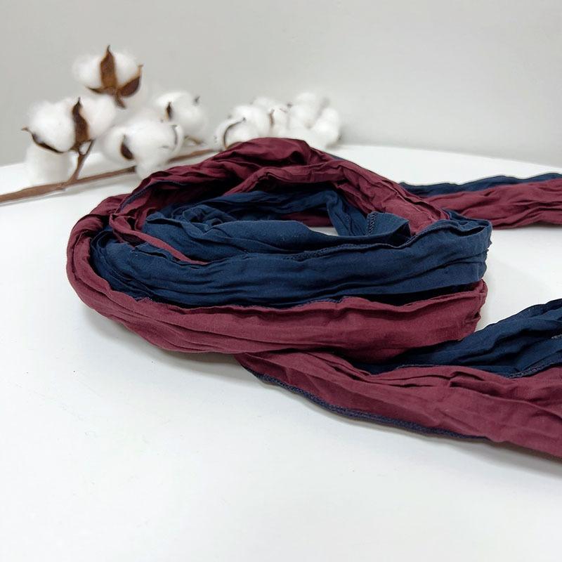 

Плиссированный шарф с цветной вставкой, тонкий и узкий, длинный, теплый, контрастного цвета, для защиты шеи от солнца весной и летом