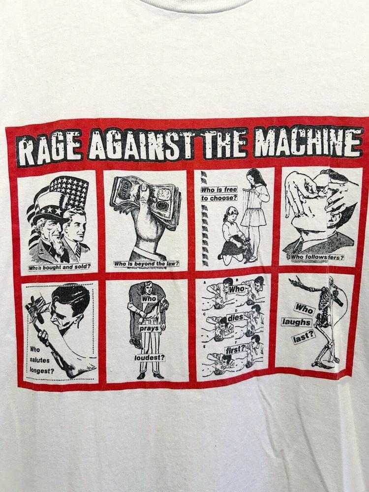 Rage Against the Machine Band Gift For Fans Heavy Cotton White T Shirt AG946 Unisex T-Shirt S