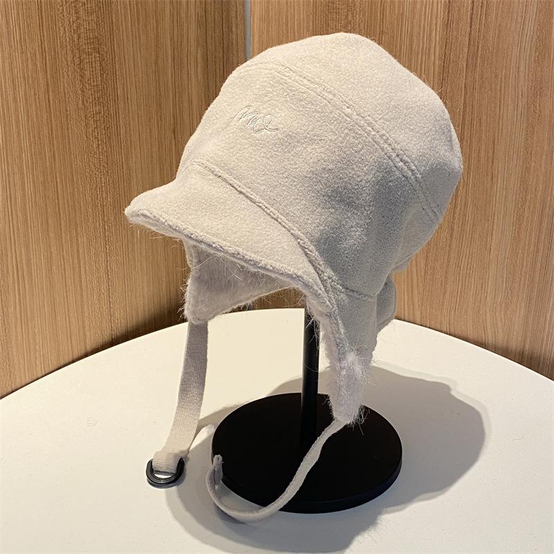 Reversible Lei Feng Hat for Men and Women  Autumn and Winter Cold Protection  Ear Protection Lace Up Cap  Woolen Flying Hat