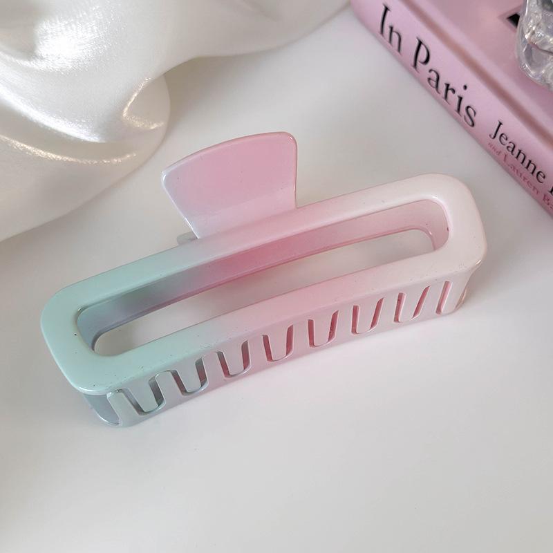 Pink Green Gradient Color Geometry Hair Claw New for Women Girls Elegant Hairpins Shark Clips Crab Barrettes Fashion Headdress