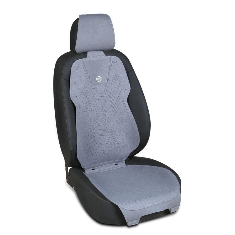 Suede Car Seat Cushion - All-Season, Breathable, Luxury Design with Small Waist Support