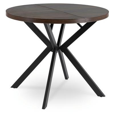 Lugo Round Extendable Table 90-190 Walnut/Black Loft