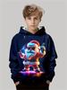 Felpa per bambini, felpe con cappuccio natalizie, moda per bambini, stampa di Babbo Natale, vestiti per bambine, abbigliamento per esterni per bambini