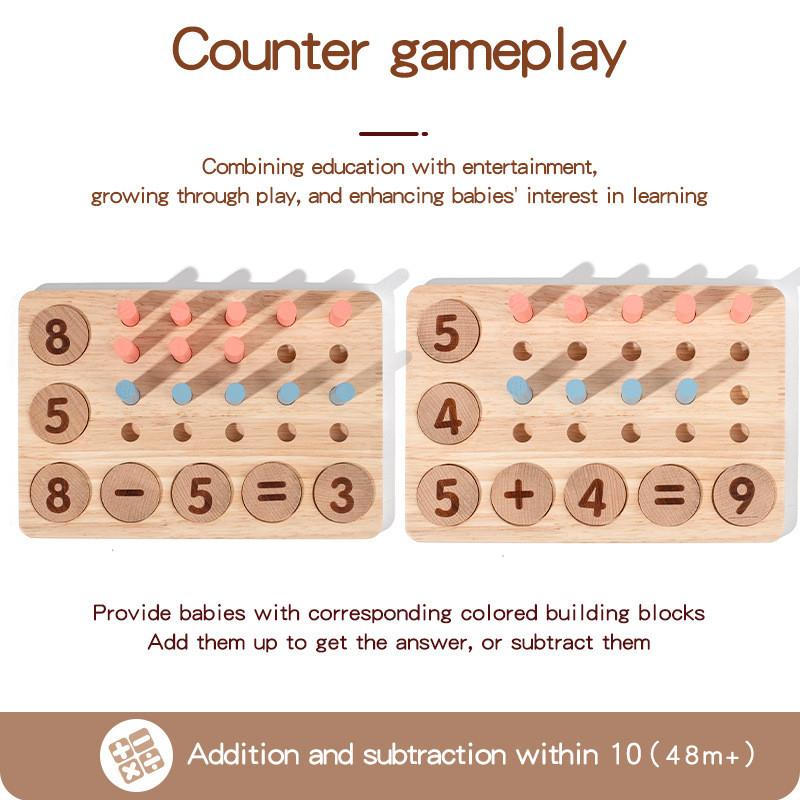 Wooden Mathematics Learning Number Matching Arithmetic Board Children Puzzle Toy