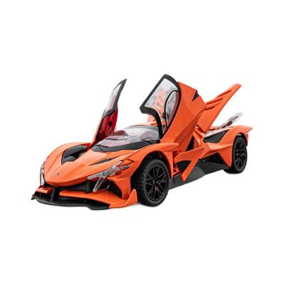 Modello di auto sportiva Apollo EVO in lega, scala 1/24, pressofuso in metallo, simulazione con suono e luci a scomparsa, per ragazzi, regalo di compleanno