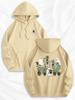 2026 Men Coffee Cute Gardening Ghost Pullover Hoodie, Front‑Back Cartoon Print, Kangaroo Pocket Casual Daily Hooded Top