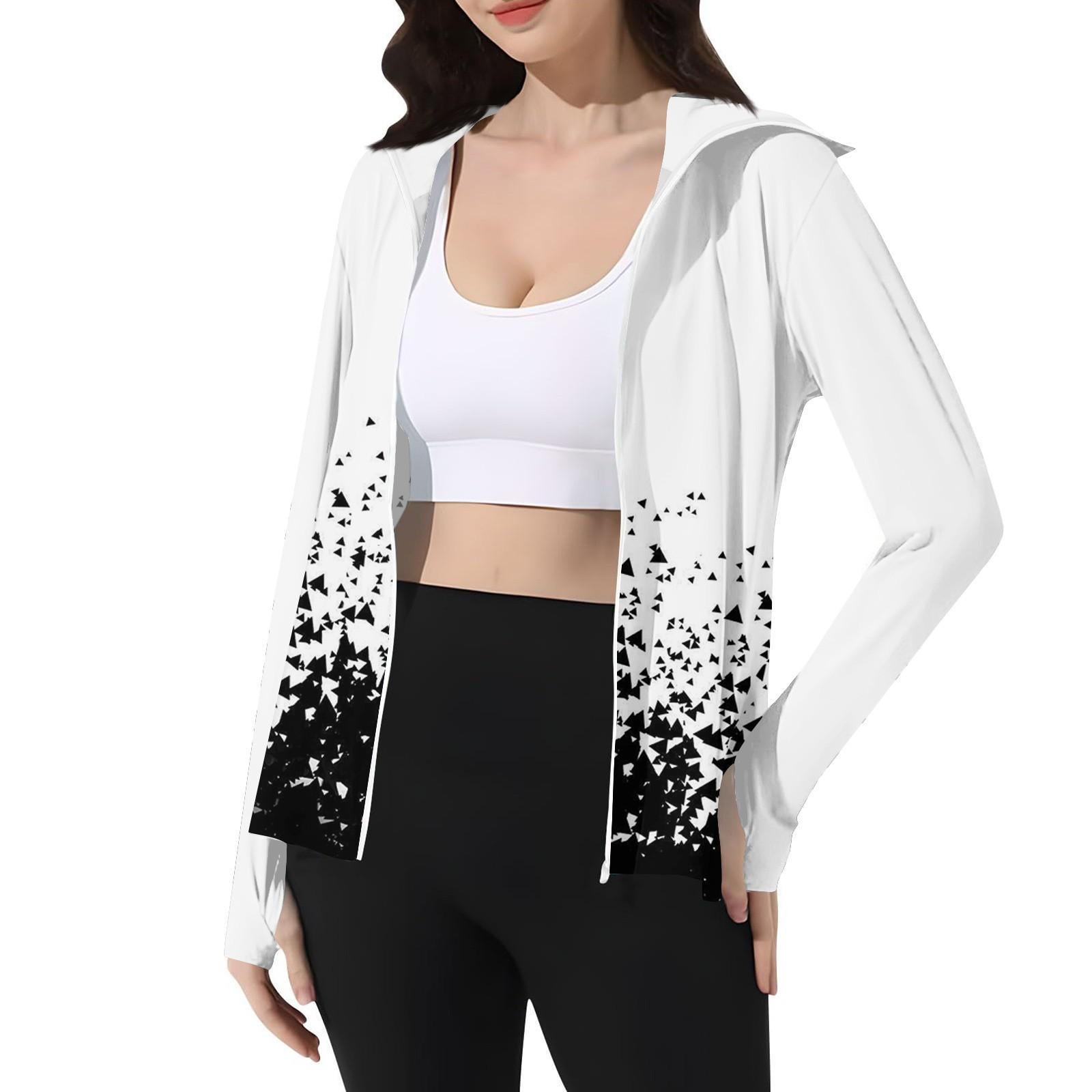 

Женская принтованная куртка от солнца с капюшоном, из ледяного шелка, легкая, с длинным рукавом XXL белый