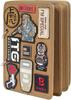 OneTigris Patches Velcro Storage Album Style Double Sided 4 Pages Embroidered Applique Patches Velcro Tactical Military Patches Velcro Board Brown