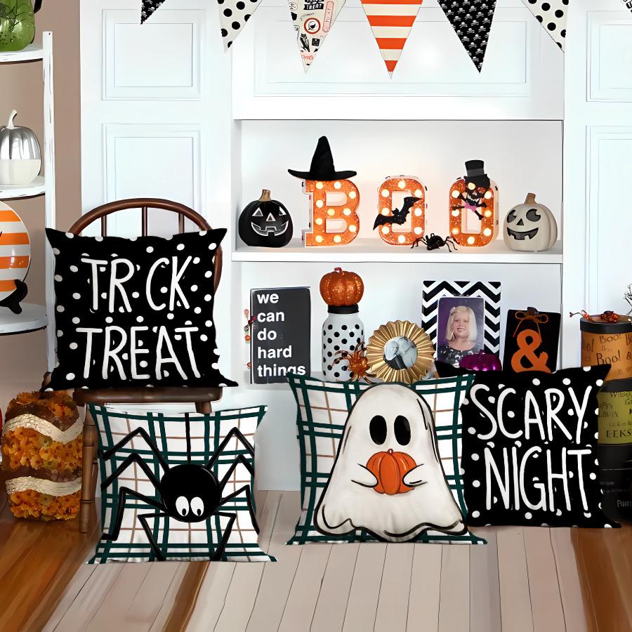 Halloween Polyester Printed Pillow Case Printed Home Living Room Sofa Bedroom Decorative Pillow Case