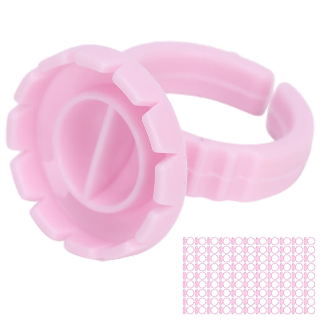 100pcs Disposable Eyelash Glue Ring Cup Eyelash Extension Glue Holder Accessory