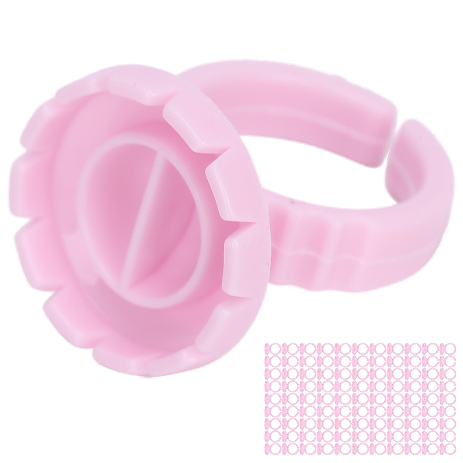 

100 шт. одноразовый клей для ресниц, кольцо, чашка для наращивания ресниц, держатель для клея, аксессуар Pinkish