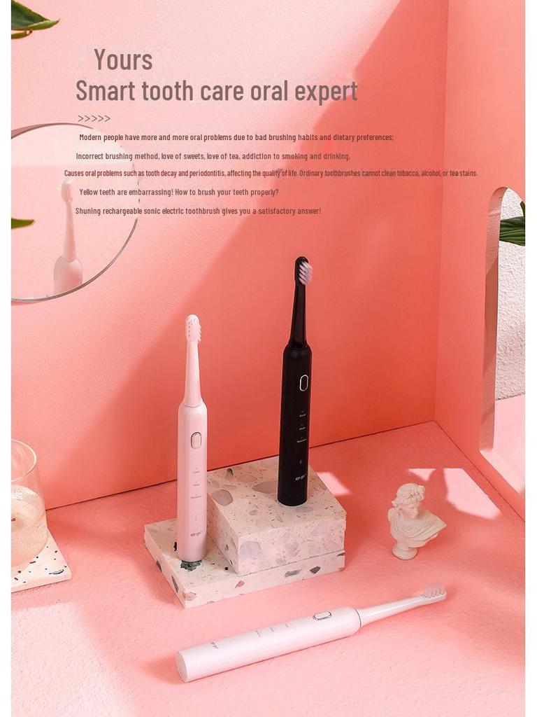 Shuning Sonic Vibration Electric Toothbrush - Timed Charging, Whitening, Soft Bristles, Adult Gift