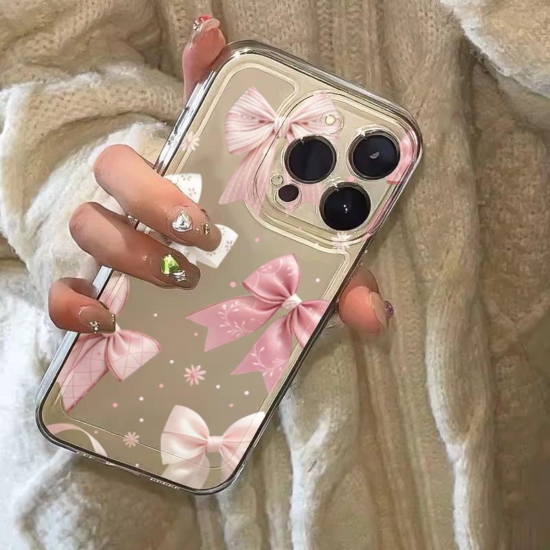 Pink Bow Design Transparent TPU Phone Case for Xiaomi 15T 14T Pro 12T 14 13T Pro 11 Lite 4G 5G Poco X7 F7 F6 X6 X5 F5 Pro Cover
