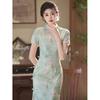 Green College Entrance Examination, Send the Test To Win the Cheongsam 1011 New Women's Summer Improved New Chinese Dress, Small and Fresh