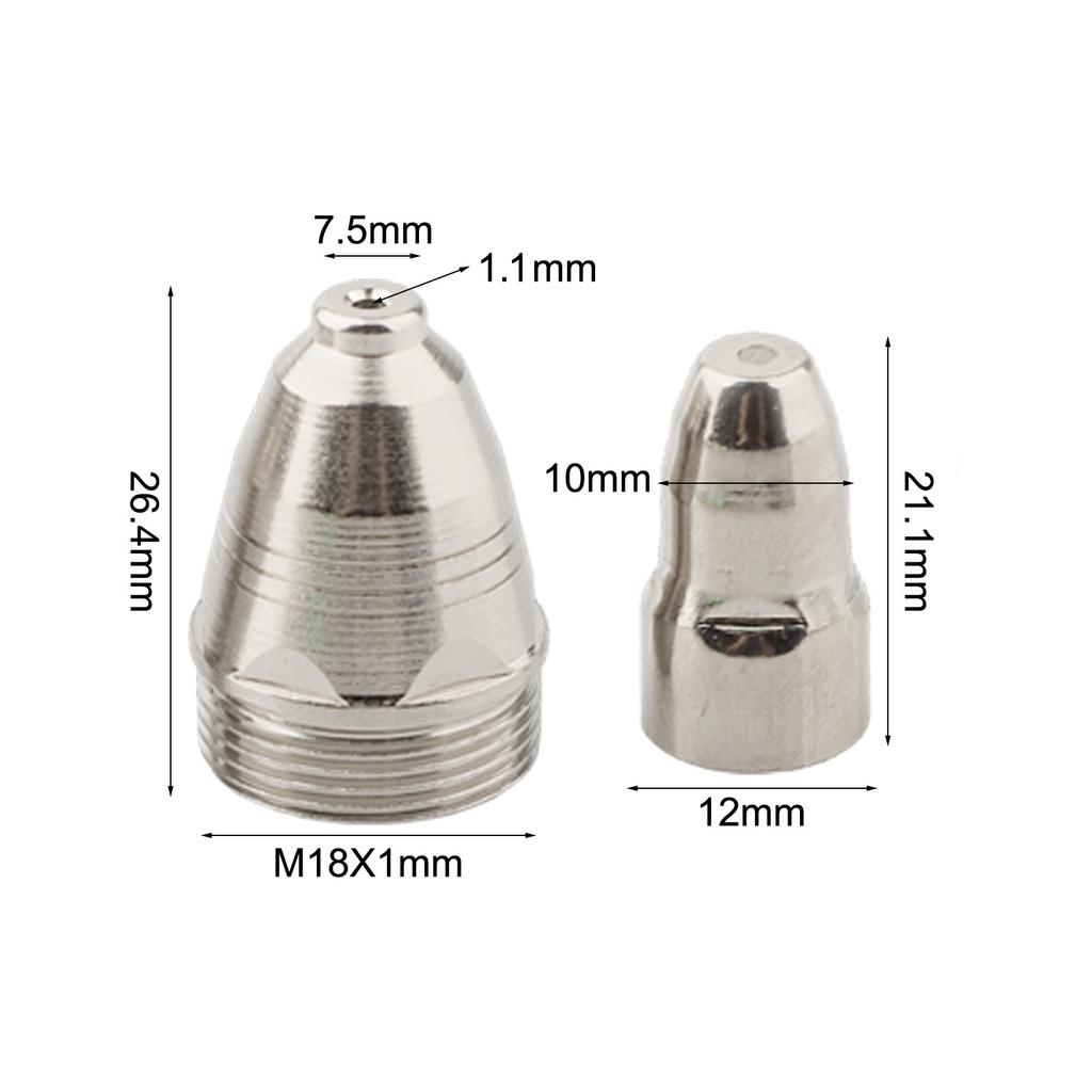 Air Plasma Torch Cutting Nozzle DIY Plasma Cutting 1.1mm Nozzle Head Diameter Embedded Hafnium For P80 Plasma Torch