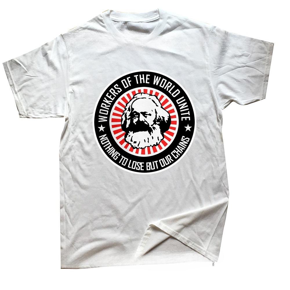 New Karl Marx Workers Unite Novelty Communism Marxism Socialism T Shirts Graphic Streetwear Short Sleeve Birthday Gifts Tshirt L