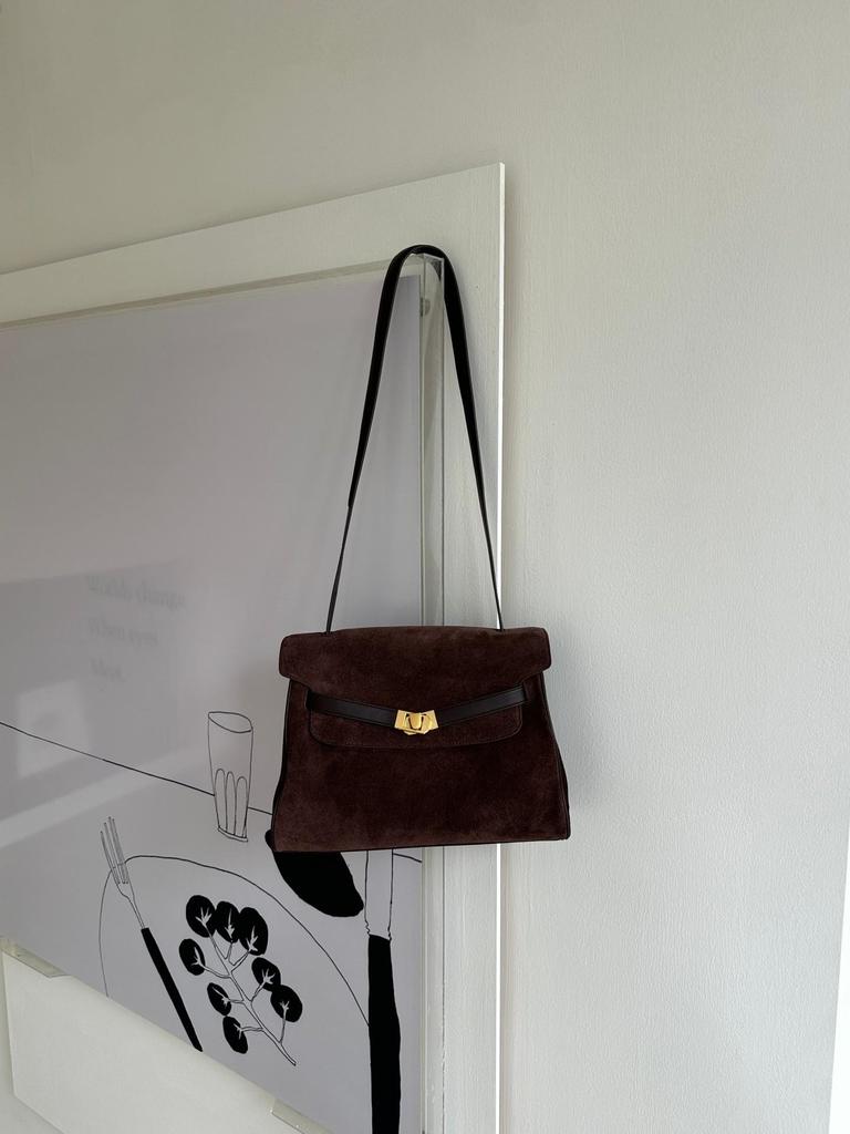 Niche Frosted Cowhide Retro Messenger Bag - Casual Crossbody/Shoulder Hobo Bag