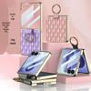 Samsung Z Flip 8 Ring Case: Creative Diamond Lattice French Style Electroplated Leather