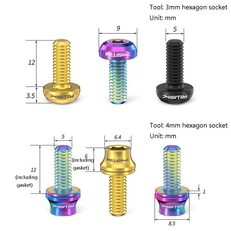 2 buc M5X12 Titan biciclete sticla de apă tijă capac colivie șuruburi drum Mountain Bike apă suport șuruburi pompă de aer suport șuruburi fixe