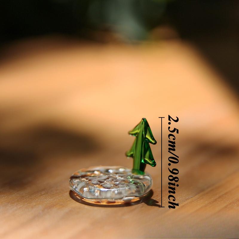 

Handmade Small Tree Colored Glaze Ornaments Creative Room Ornaments Japanese Style Christmas Base Car Center Console Decoration